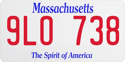 MA license plate 9LO738