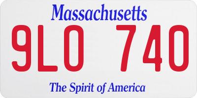 MA license plate 9LO740