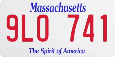 MA license plate 9LO741