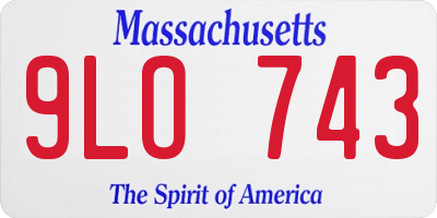 MA license plate 9LO743