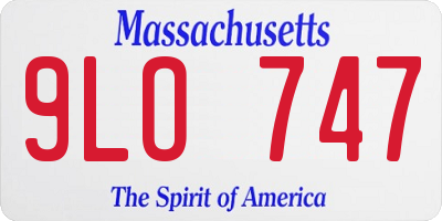 MA license plate 9LO747