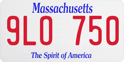 MA license plate 9LO750