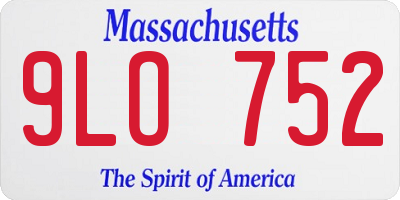 MA license plate 9LO752