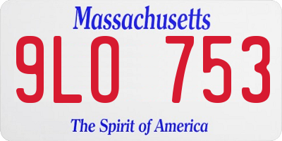 MA license plate 9LO753