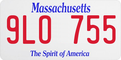 MA license plate 9LO755
