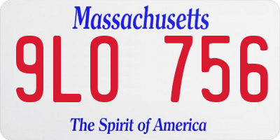 MA license plate 9LO756