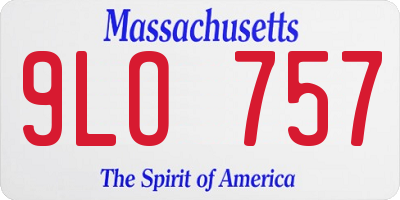 MA license plate 9LO757