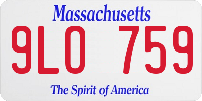 MA license plate 9LO759