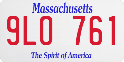 MA license plate 9LO761