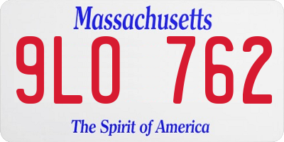 MA license plate 9LO762