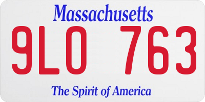 MA license plate 9LO763