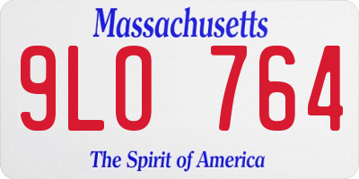 MA license plate 9LO764