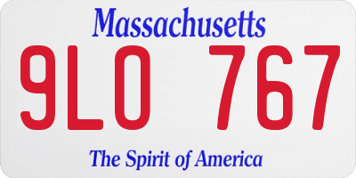 MA license plate 9LO767