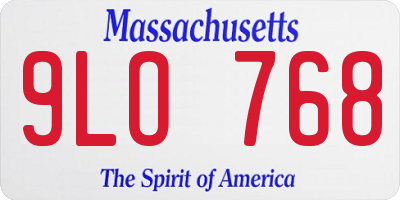 MA license plate 9LO768