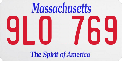 MA license plate 9LO769