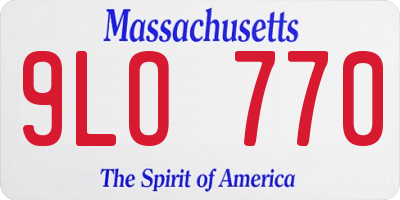 MA license plate 9LO770