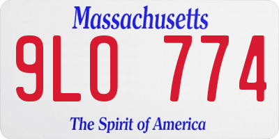 MA license plate 9LO774