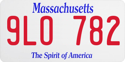 MA license plate 9LO782