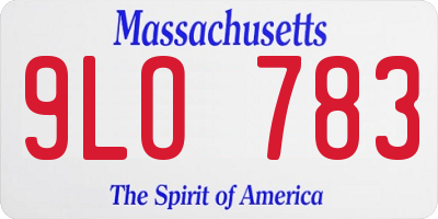MA license plate 9LO783