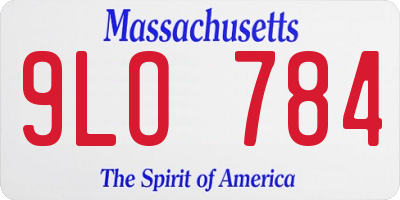 MA license plate 9LO784