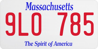 MA license plate 9LO785