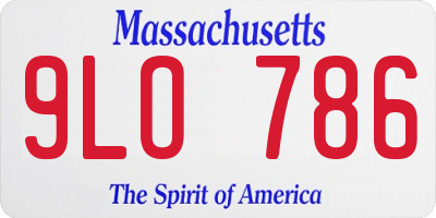 MA license plate 9LO786