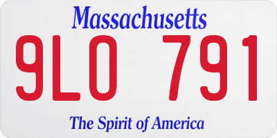 MA license plate 9LO791