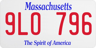 MA license plate 9LO796