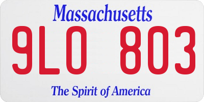 MA license plate 9LO803