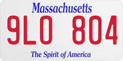 MA license plate 9LO804