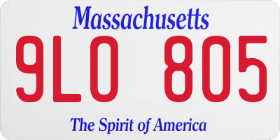 MA license plate 9LO805