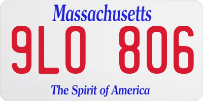 MA license plate 9LO806
