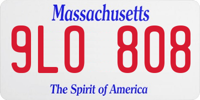 MA license plate 9LO808