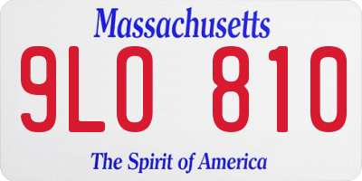 MA license plate 9LO810