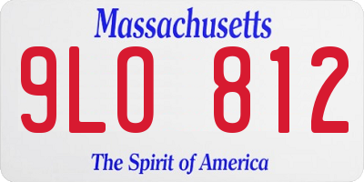 MA license plate 9LO812