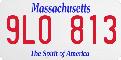 MA license plate 9LO813