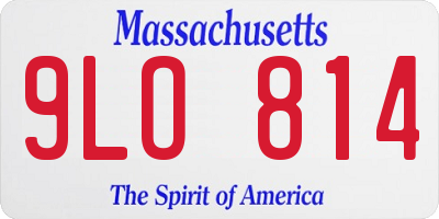 MA license plate 9LO814