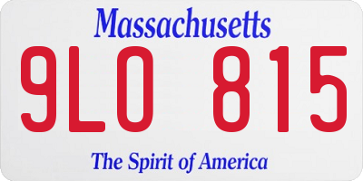 MA license plate 9LO815
