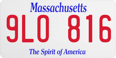MA license plate 9LO816