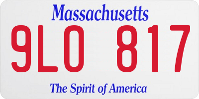 MA license plate 9LO817