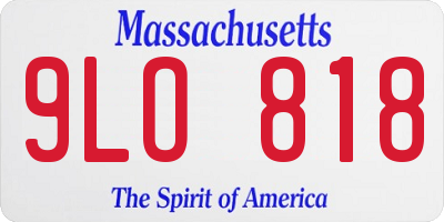 MA license plate 9LO818