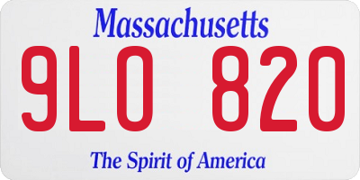 MA license plate 9LO820