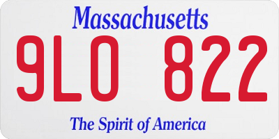 MA license plate 9LO822