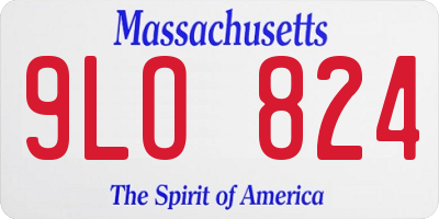 MA license plate 9LO824