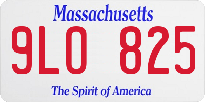MA license plate 9LO825