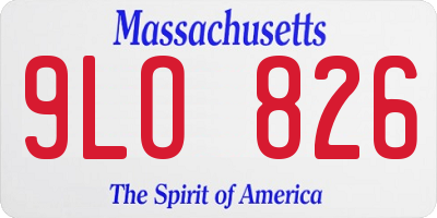 MA license plate 9LO826