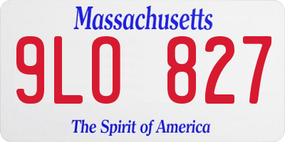 MA license plate 9LO827