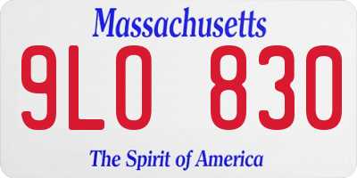 MA license plate 9LO830