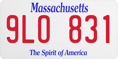 MA license plate 9LO831