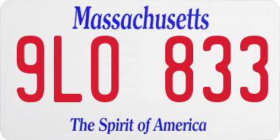 MA license plate 9LO833